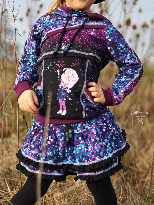 Fashion Ebook Hoodie Cross Line | Größe 74-170 DIN- A4 & DIN-A0 PDF zum download