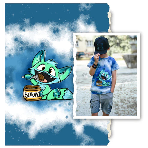 Bio Jersey - Panel Cookie - Eigenproduktion - Blau - 180cm