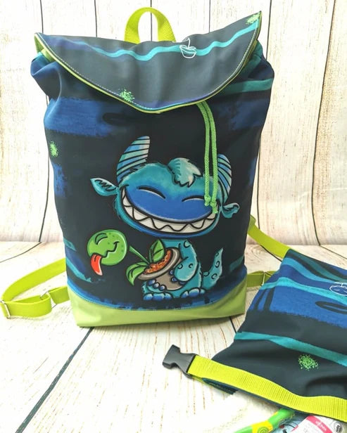 Bio Jersey - Panel Little Bro´s - Eigenproduktion - Dunkelblau - 180cm