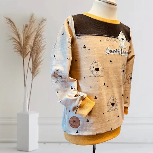 Bio French Terry - Allover HerznasenOTTI - Eigenproduktion - Rehbraun