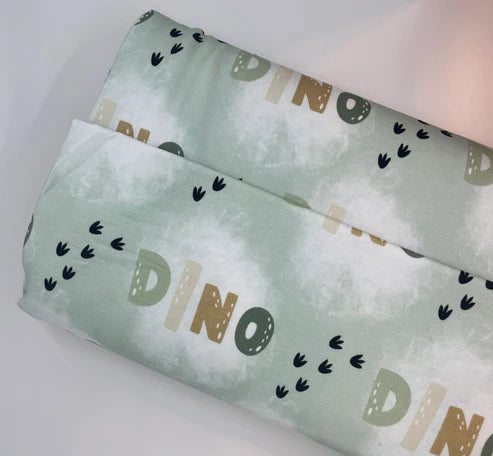 Bio French Terry - Allover Dino - Eigenproduktion - Grün