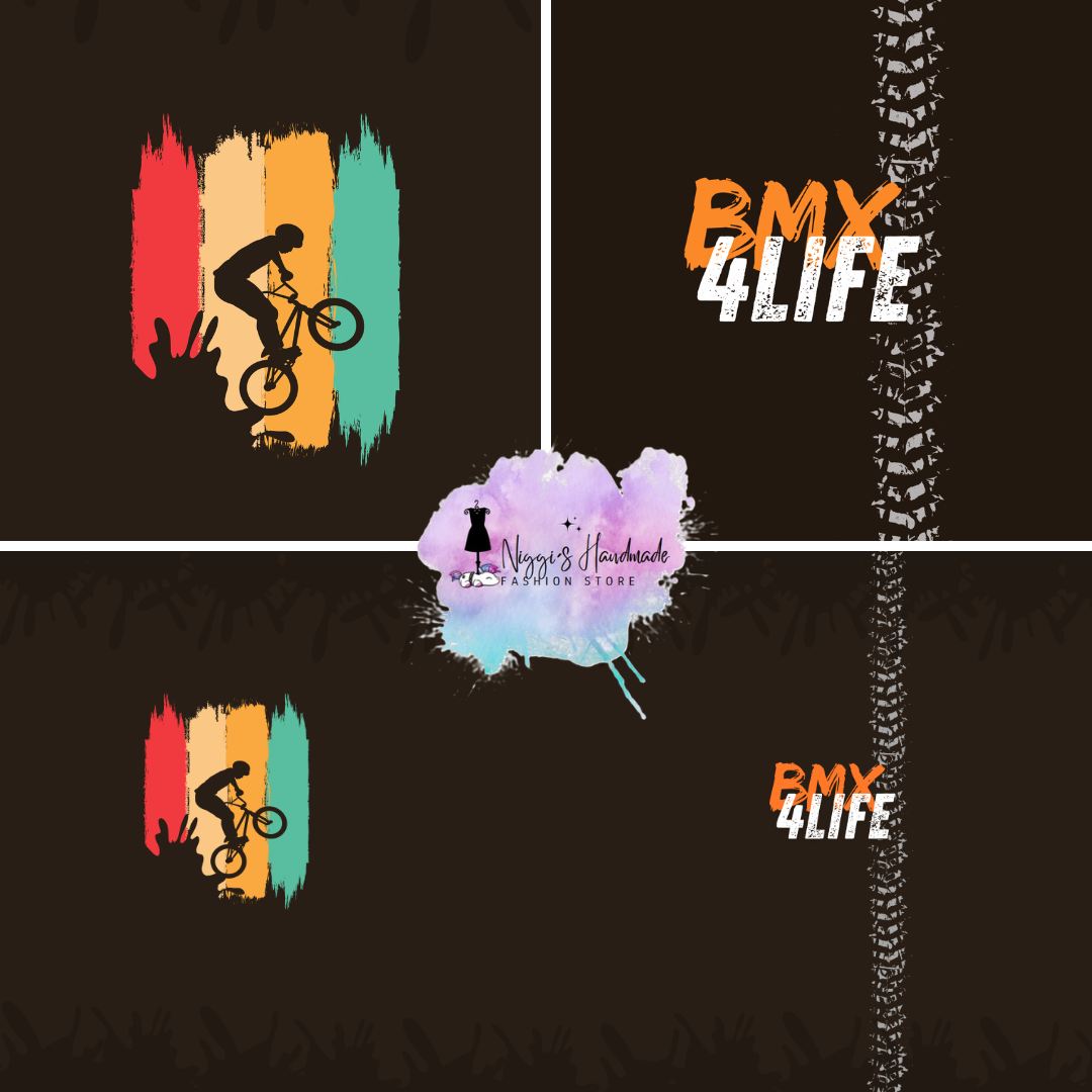 French Terry - Panel BMX4Life - GOTS Eigenproduktion - Braun - 180cm