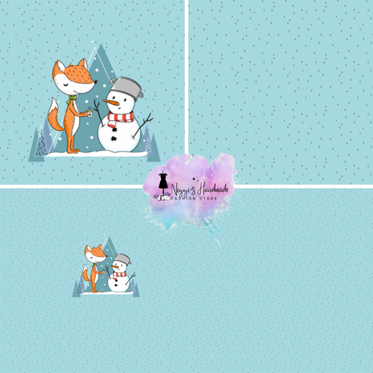 French Terry Panel – Fuchs & Schneemann „Beste Winterfreunde“ (Eigenproduktion)