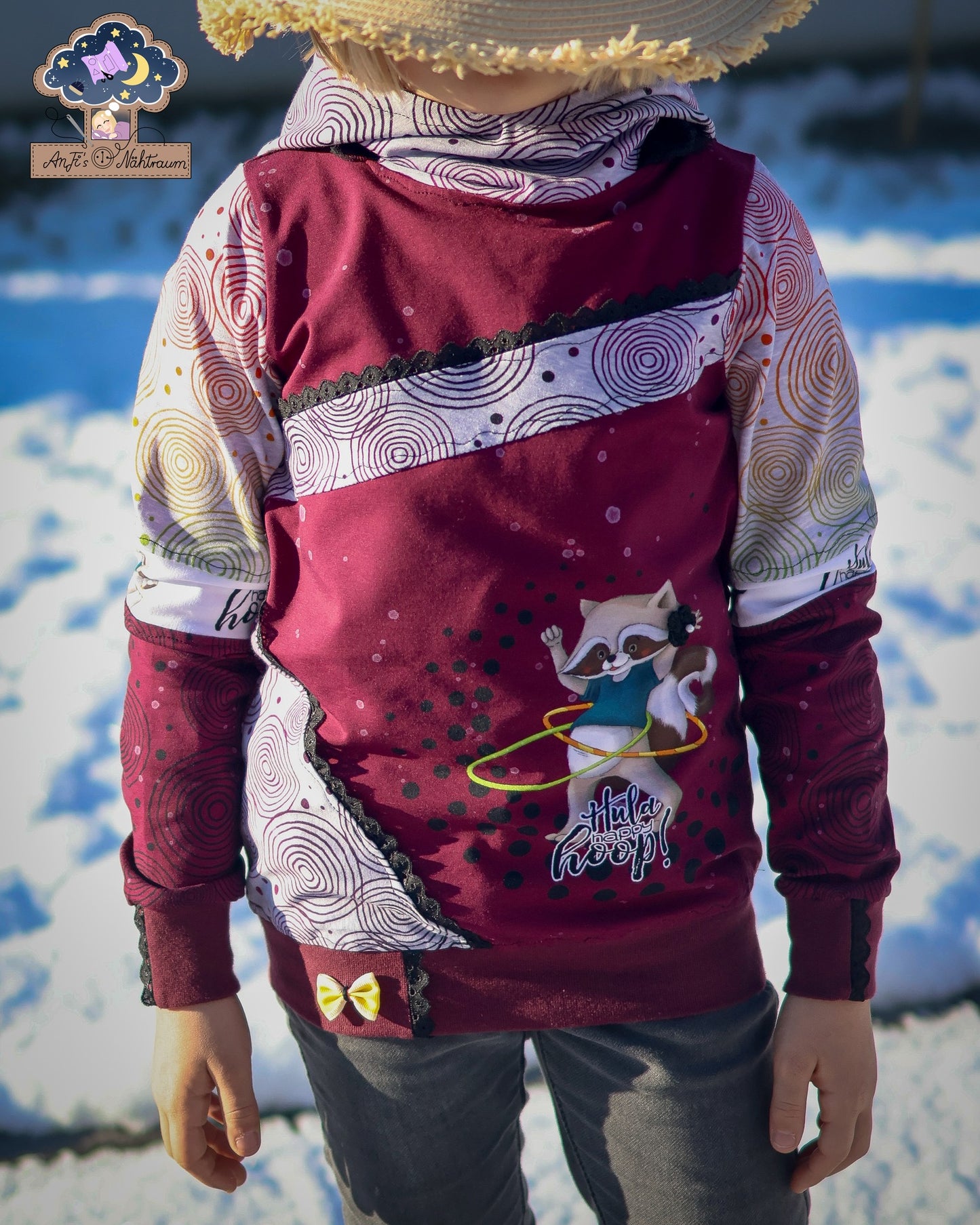 Fashion Ebook Schnittmuster für einen Hoodie Liam für Kinder in den Größe 80-170 in DIN- A4 & DIN-A0 PDF zum download