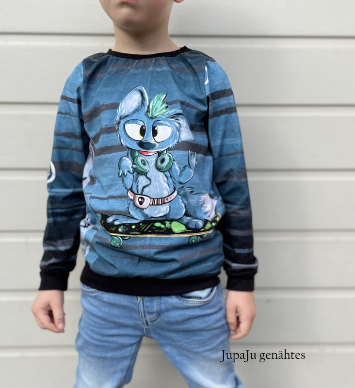 Fashion Ebook Schnittmuster für einen Hoodie Mix It für Kinder in den Größe 74-170 in DIN- A4 & DIN-A0 PDF zum download