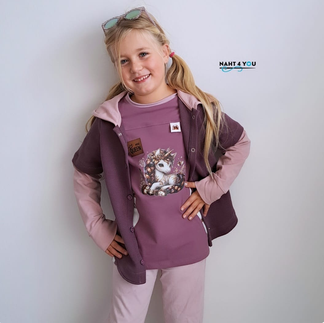 Fashion Ebook Schnittmuster für einen Hoodie Schiri für Kinder in den Größe 74-170 in DIN- A4 & DIN-A0 PDF zum download