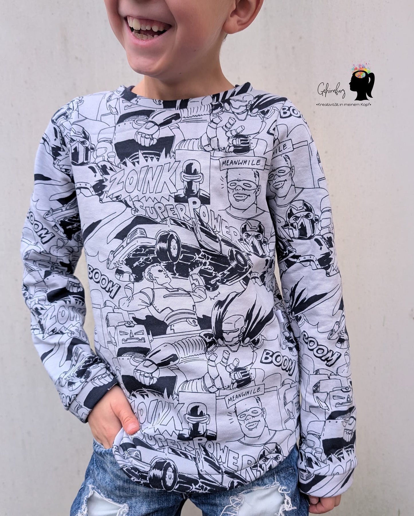 Fashion Ebook Schnittmuster für einen Hoodie Schiri für Kinder in den Größe 74-170 in DIN- A4 & DIN-A0 PDF zum download