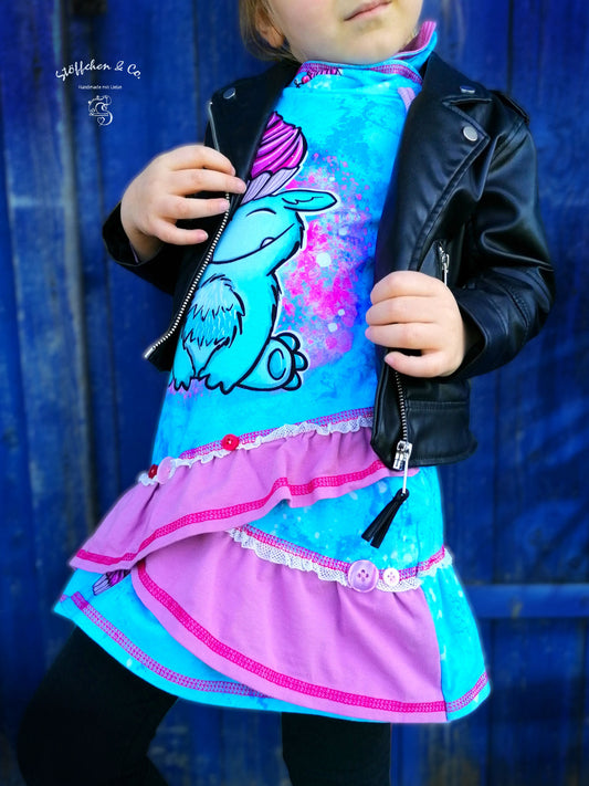 Bio Jersey - Panel Little CupCake - Eigenproduktion - Türkis - 180cm