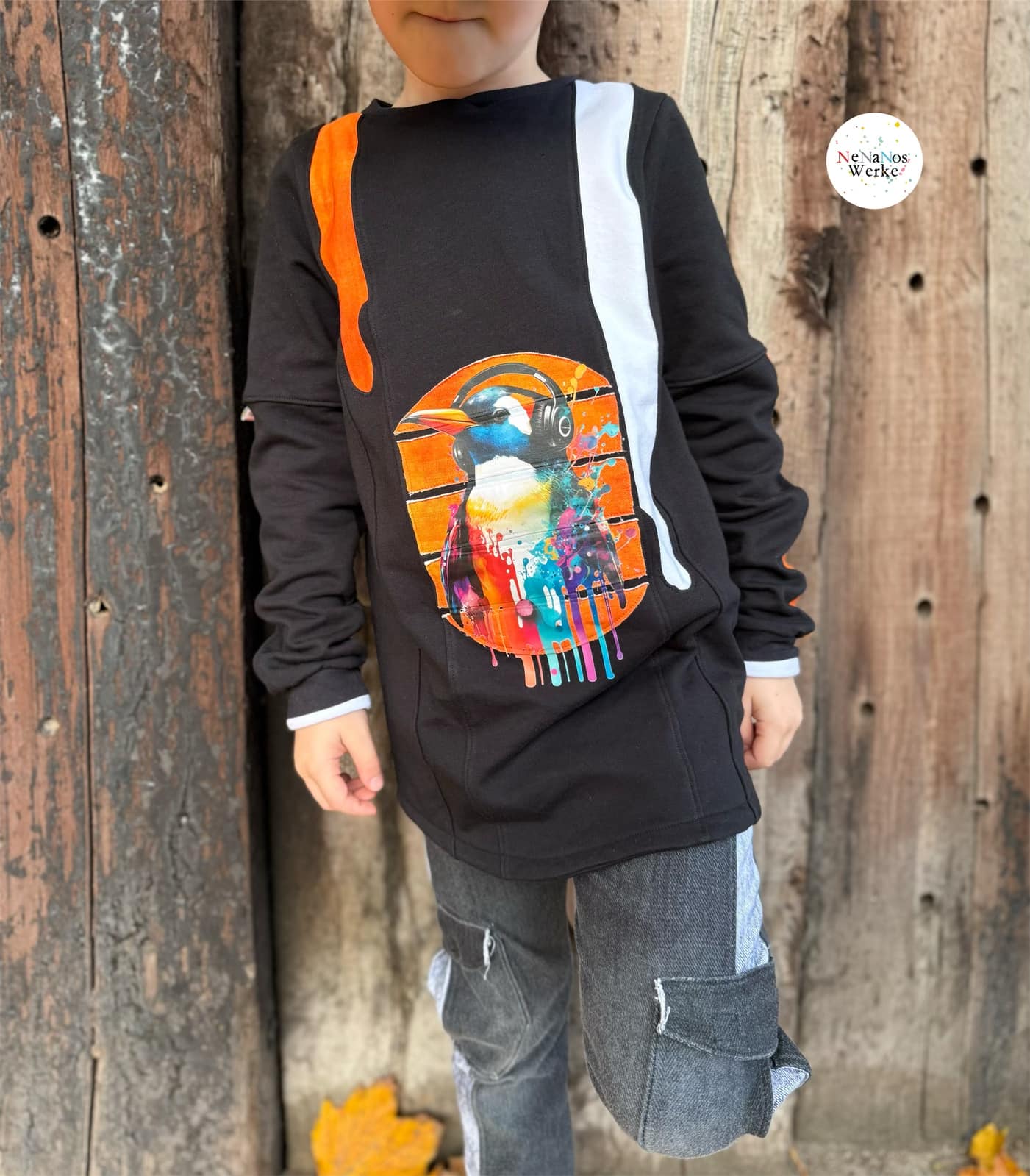 Fashion Ebook Schnittmuster für einen Hoodie Schiri für Kinder in den Größe 74-170 in DIN- A4 & DIN-A0 PDF zum download