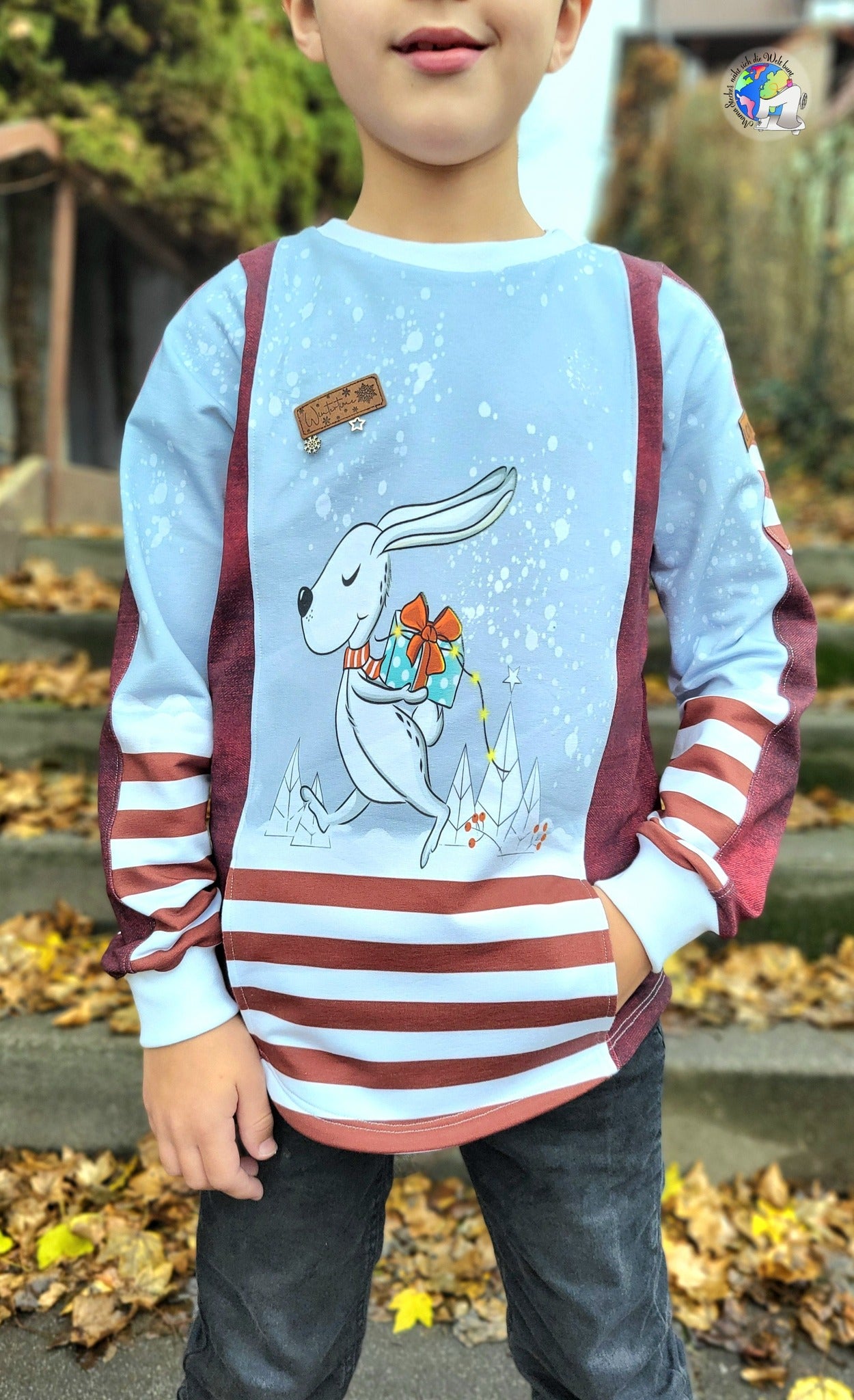 Fashion Ebook Schnittmuster für einen Hoodie Schiri für Kinder in den Größe 74-170 in DIN- A4 & DIN-A0 PDF zum download