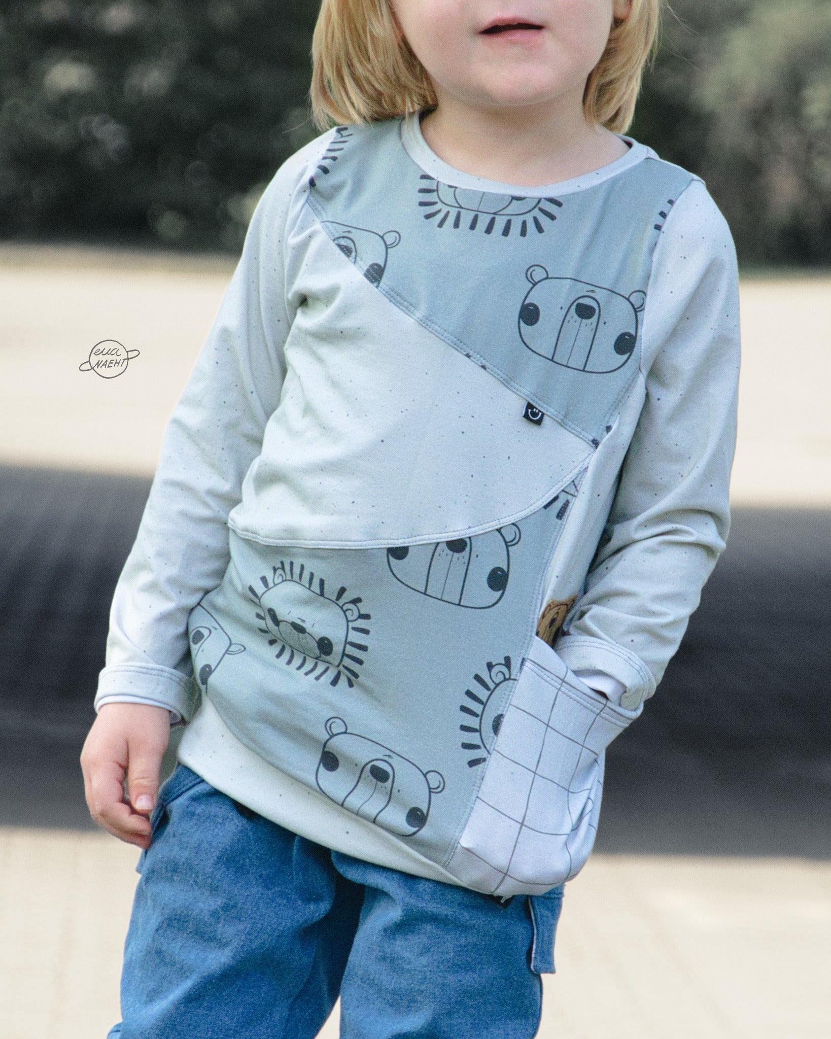 Fashion Ebook Schnittmuster für einen Hoodie Mix It für Kinder in den Größe 74-170 in DIN- A4 & DIN-A0 PDF zum download