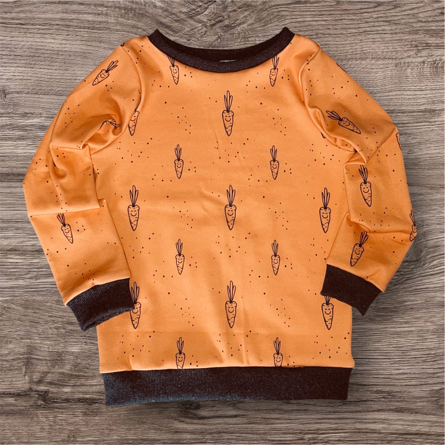 Bio Interlock Jersey - Allover LustigeKAROTTE - Eigenproduktion - Fuchs Orange