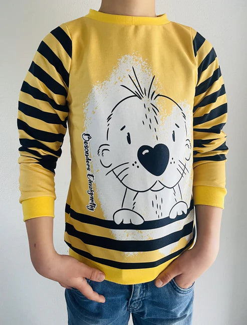 Bio French Terry - Panel HerznasenOTTI - Eigenproduktion - Floridasun Gelb