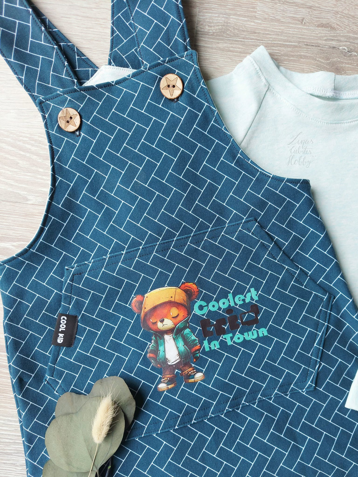 DTF-Transfer Bogen A4 | Bügelbild – „Cooler Teddy & Sprüche“