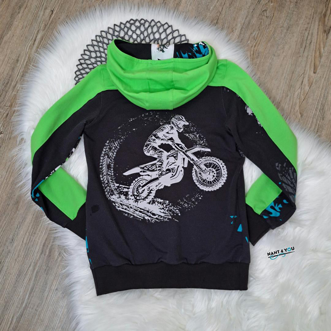French Terry - Panel Motorcross - Eigenproduktion - Anthrazit - 180cm