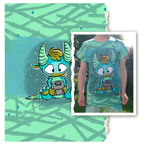 Bio Jersey - Panel Daddler Bexter - Eigenproduktion - Mint - 180cm