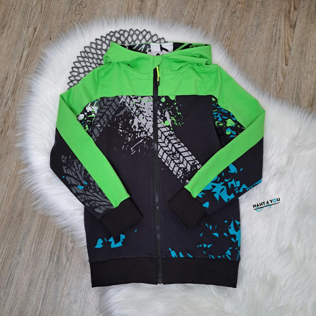 French Terry - Panel Motorcross - Eigenproduktion - Anthrazit - 180cm