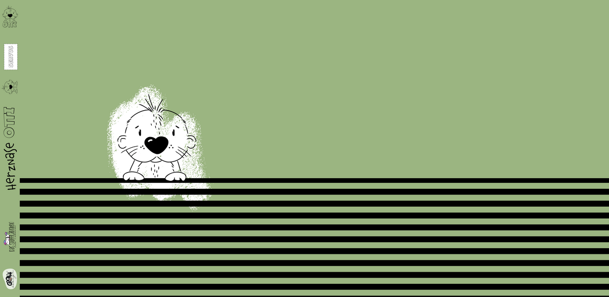 French Terry - Panel HerznasenOTTI - Eigenproduktion - Kiwi Grün