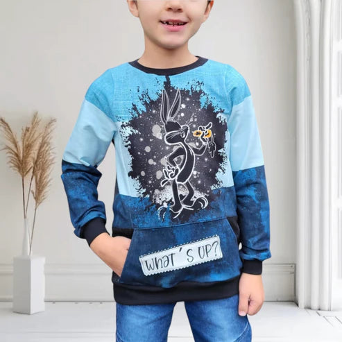 Bio French Terry - Panel Bunny - Eigenproduktion - Blau