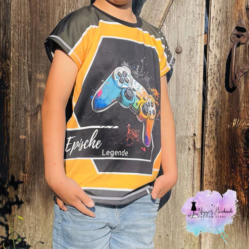 Bio Interlock Jersey - Panel Epische Legende - Eigenproduktion - Gelb