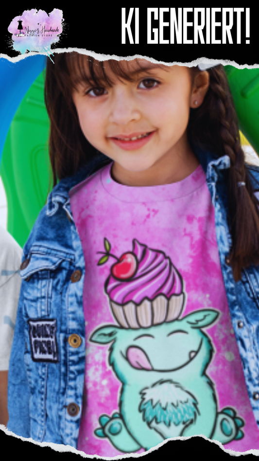 Bio Jersey - Panel Little CupCake - Eigenproduktion - Pink - 180cm