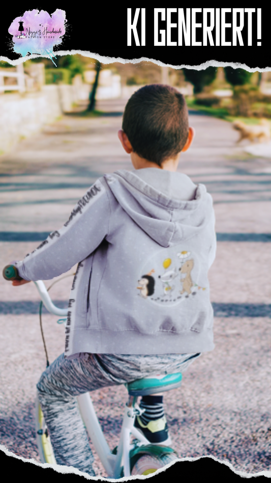 Bio French Terry - Panel GeburtstagsFREUNDE - Eigenproduktion - Silbergrau