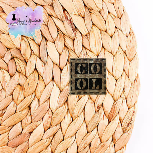 PU Leder Label - Cool - Eigenproduktion - Grunge - 3x3 cm