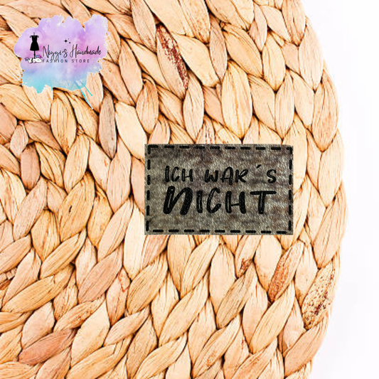 PU Leder Label - Ich war´s nicht - Eigenproduktion - Grunge - 2x5 cm