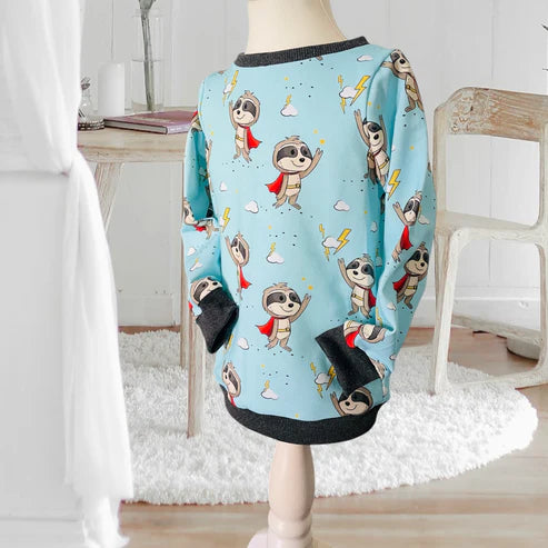 Bio French Terry - Allover SuperFAULI - Eigenproduktion - Aqua