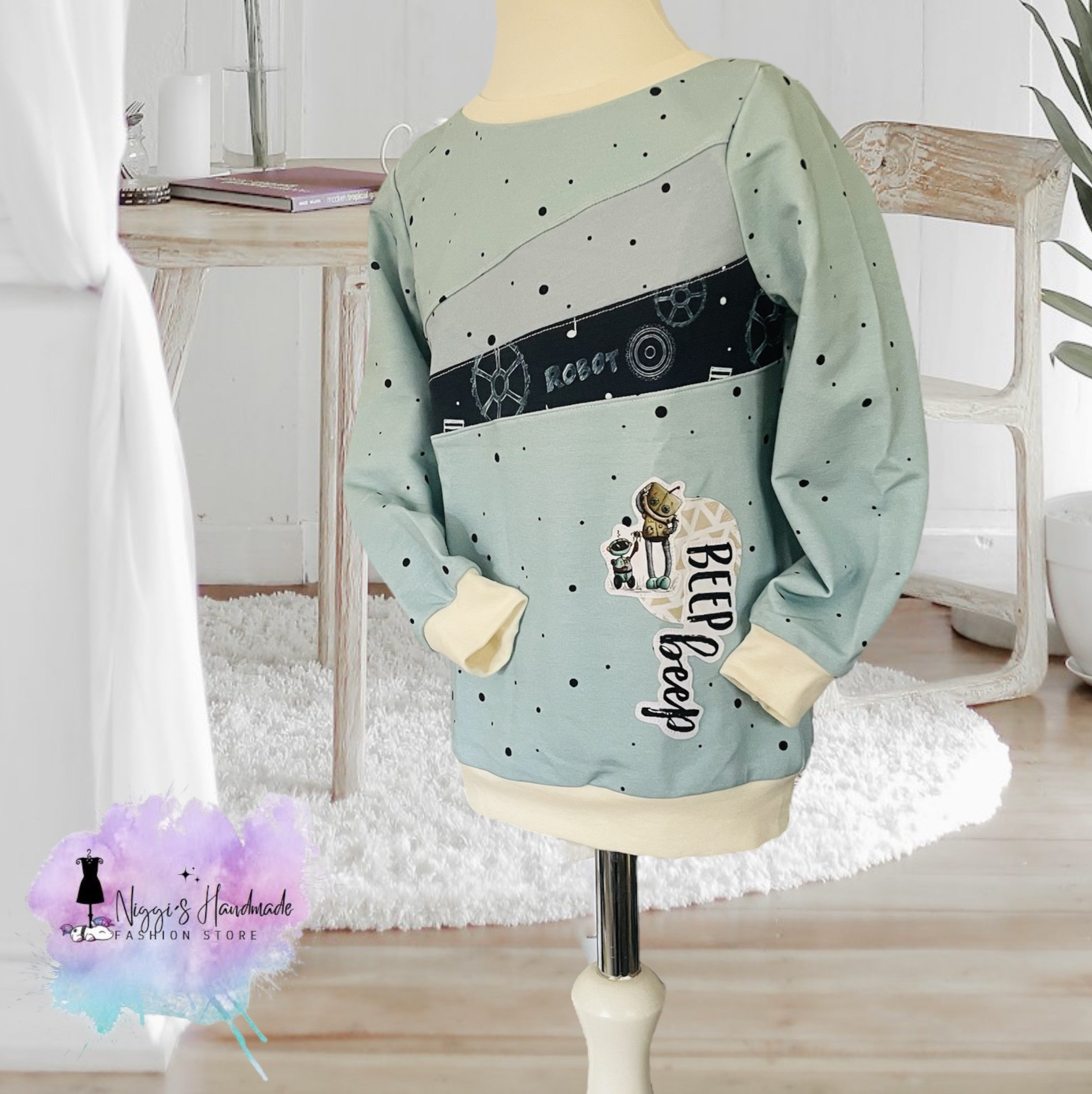 Blechbüchen Roboter Pullover Gr. 98