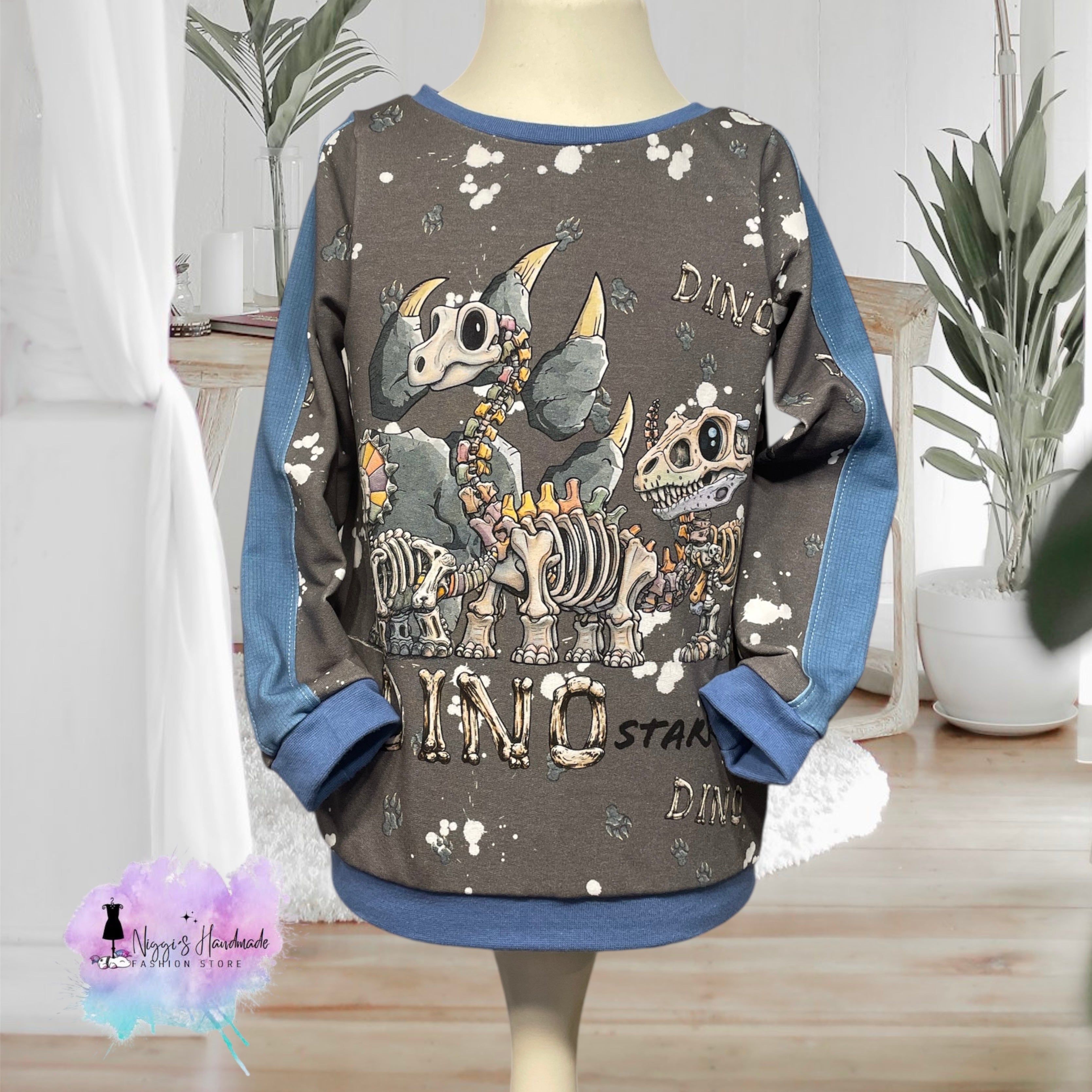 Skelett Dino Pullover Gr. 104