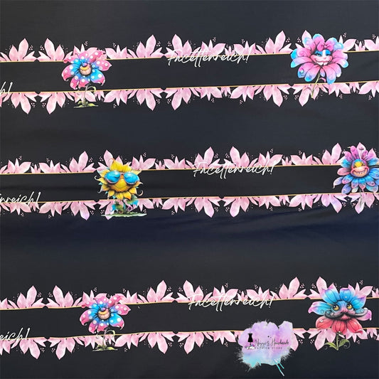 French Terry - Allover Facettenreich - GOTS Eigenproduktion - Schwarz - 180cm