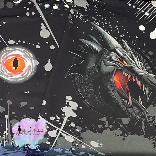 French Terry - Panel Dragon Eye - GOTS Eigenproduktion - Anthrazit - 180cm