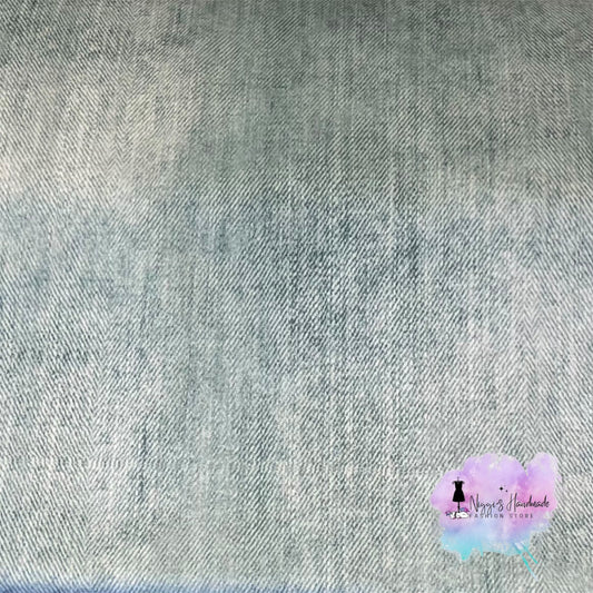 French Terry - Allover Denim - GOTS Eigenproduktion - Petrol/Türkis - 180cm