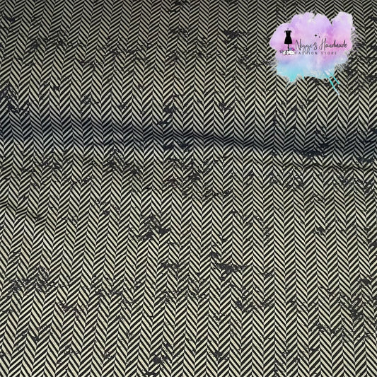 Bio French Terry - Allover Herringbone - Eigenproduktion - Oliveblack - 180cm