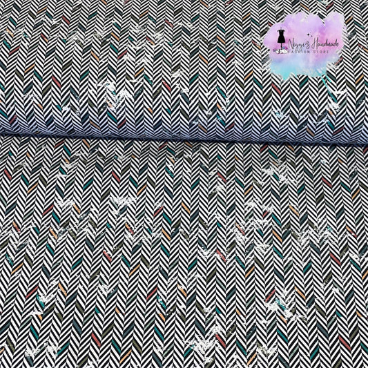 Bio French Terry - Allover Herringbone - Eigenproduktion - Multicolored- 180cm