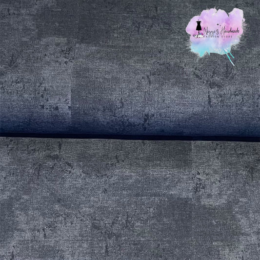 Bio French Terry - Allover Jeans - Eigenproduktion - Schwarz - 180cm