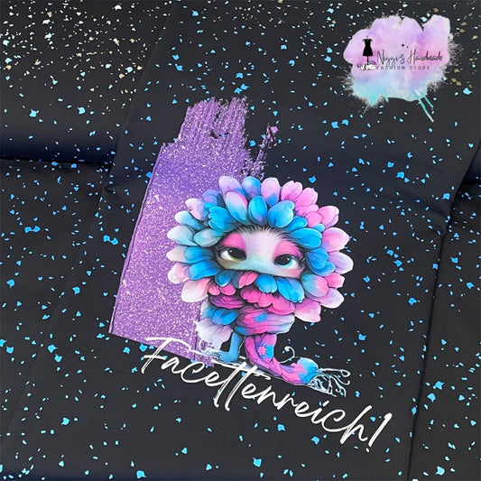 French Terry - Panel Facettenreich - GOTS Eigenproduktion - Schwarz - 180cm