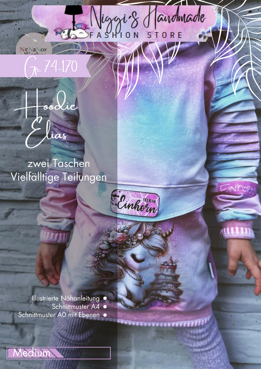 Fashion Ebook Hoodie Elias | Größe 74-170 DIN- A4 & DIN-A0 PDF zum download