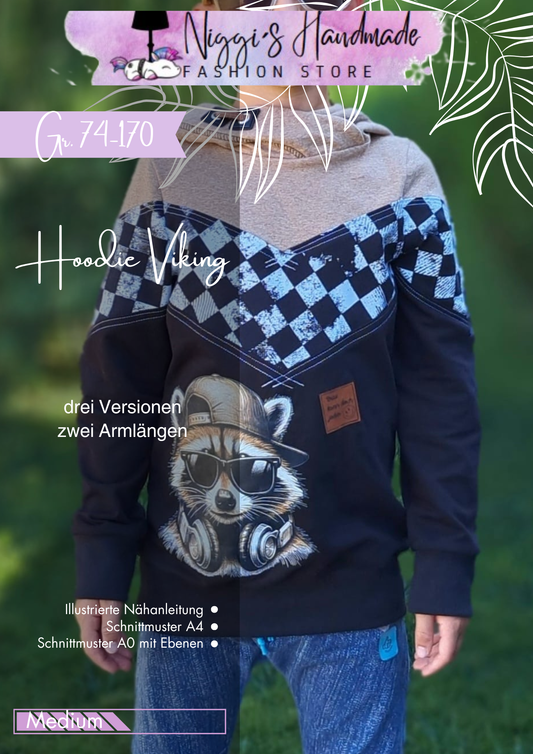 Fashion Ebook Hoodie Viking| Größe 74-170 DIN- A4 & DIN-A0 PDF zum download