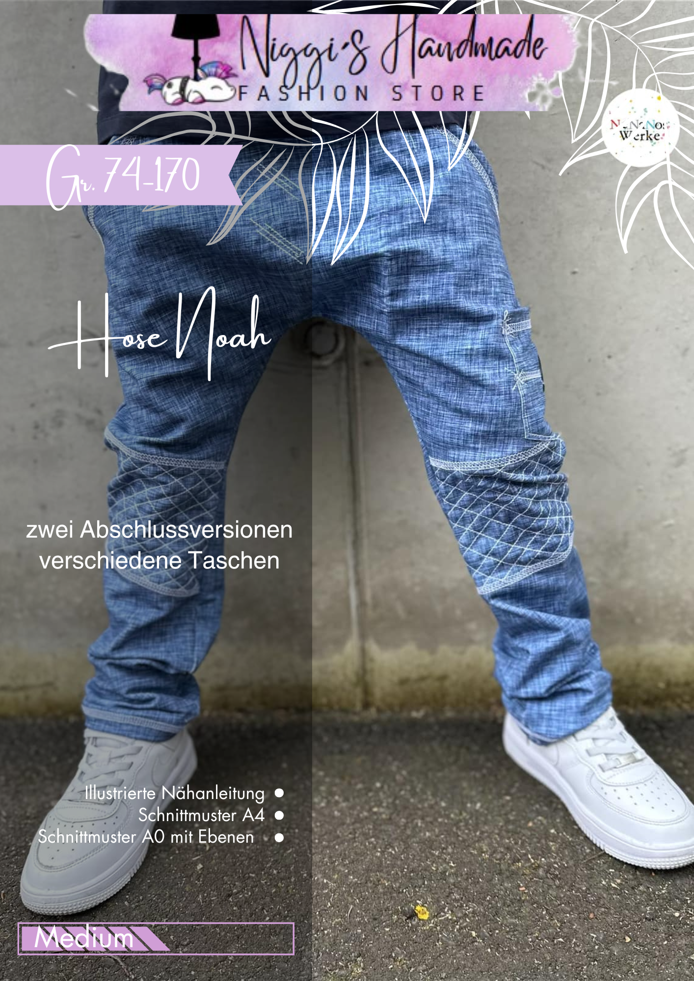 Fashion Ebook Hose Noah | Größe 74-170 DIN- A4 & DIN-A0 PDF zum download
