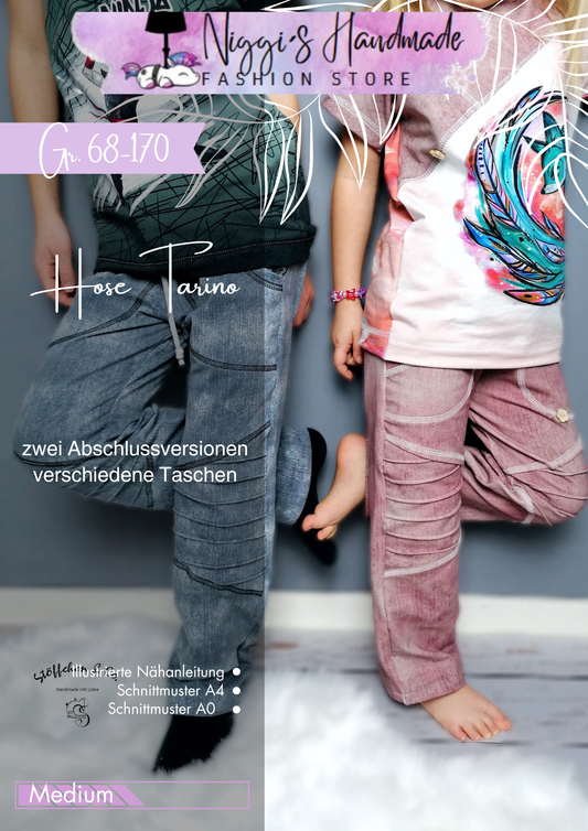 Fashion Ebook Schnittmuster für eine Hose Tarino in der Größe 68-170 in DIN- A4 & DIN-A0 PDF zum download