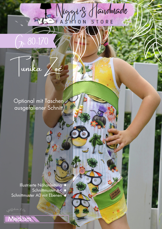 Fashion Ebook Tunika Zoé| Größe 80-170 DIN- A4 & DIN-A0 PDF zum download