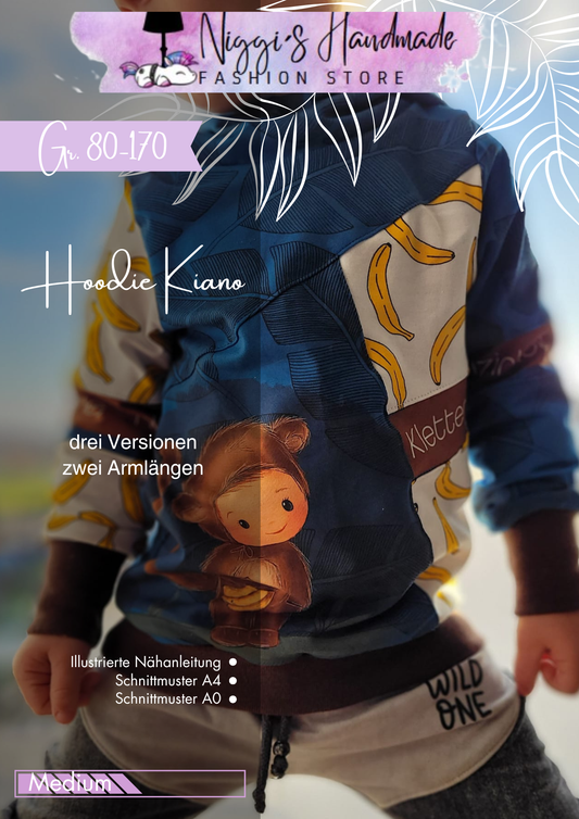 Fashion Ebook Hoodie Kiano | Größe 80-170 DIN- A4 & DIN-A0 PDF zum download