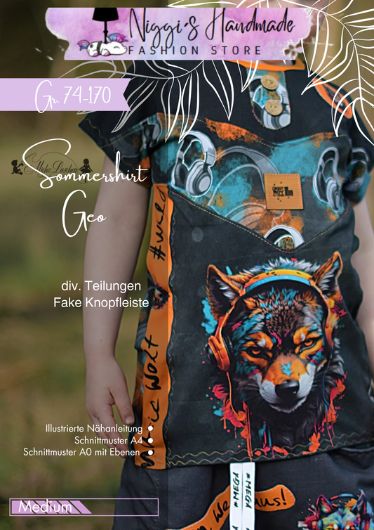 Fashion Ebook Sommer-Shirt Geo| Größe 74-170 DIN- A4 & DIN-A0 PDF zum download