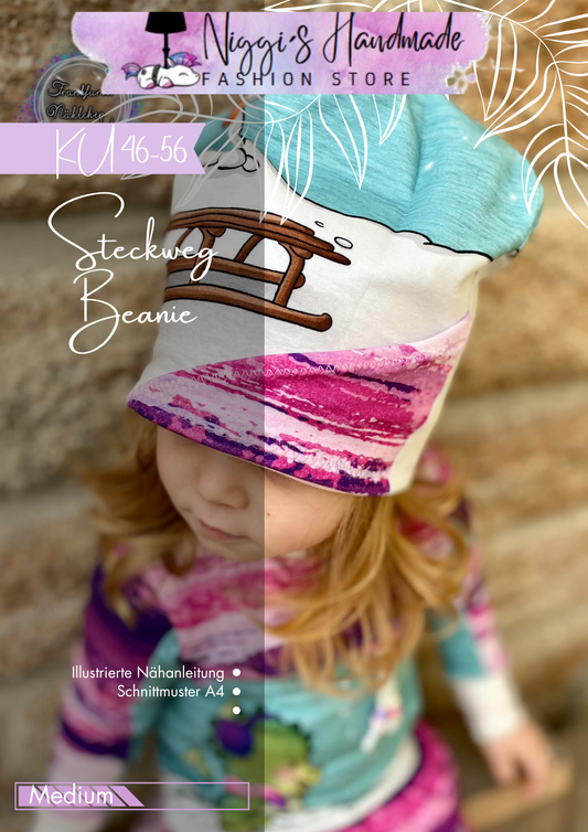 Fashion Ebook Steck-Weg-Beanie| Größe KU 46-56 DIN- A4 PDF zum download