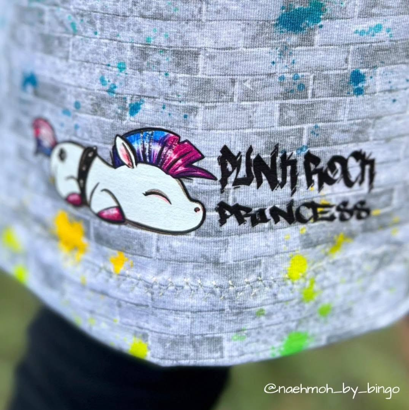 DTF-Transfer Bogen A4 | Bügelbild – „Punk-Rock Princess Einhorn“
