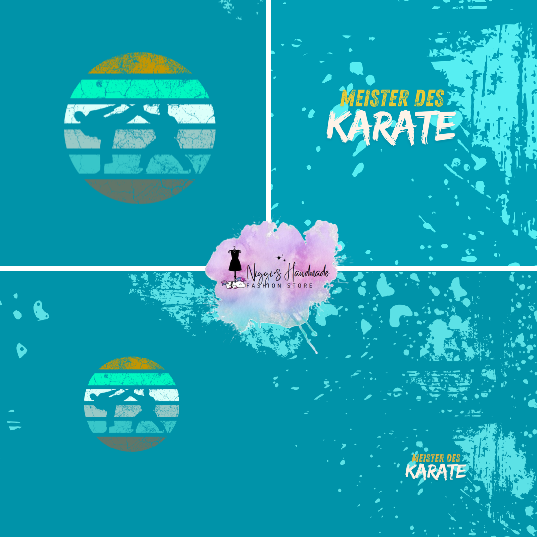 French Terry - Panel Karate - GOTS Eigenproduktion - Türkis - 180cm
