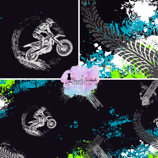 French Terry - Panel Motorcross - Eigenproduktion - Anthrazit - 180cm