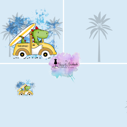 VORBESTELLUNG!!! Jersey - Panel suferDINO - GOTS GroWi Design Eigenproduktion - eisblau - 180cm